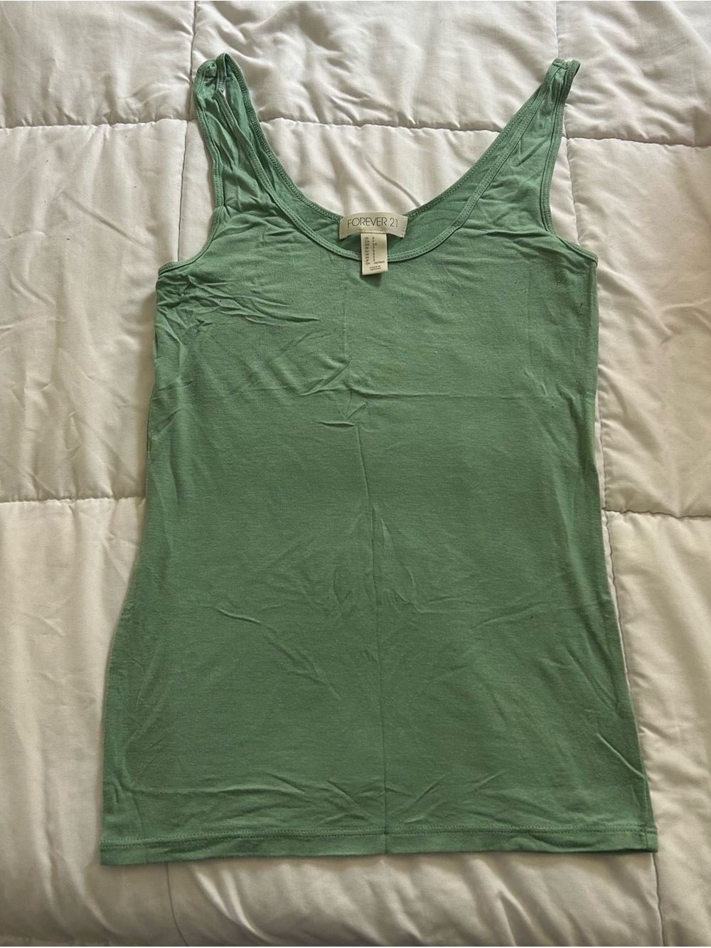 Forever 21 Light Green Scoop Neck Tank Top